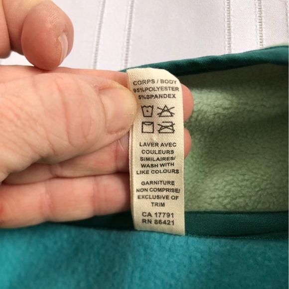 Women's Teal and Green Colourblock Fleece - Picture 9 of 10